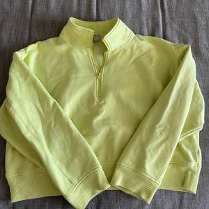 Cropped, lime yellow sweatshirt